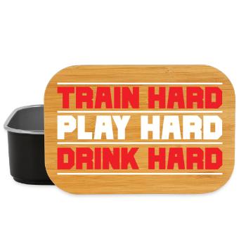 Train hard play hard drink hard - Lunch Box - Schwarz - Vorne
