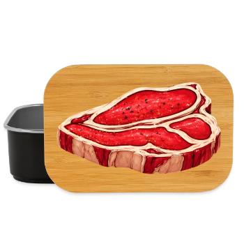 Saftiges Steak Illustration - Lunch Box - Schwarz - Vorne