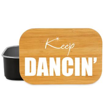 Cadeau de danseur rétro Keep Dancing & Professeur de danse en haut - Boîte à goûter - noir - Devant