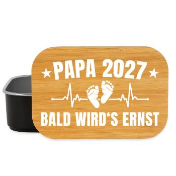 Dad 2027 - Soon it will be serious Fatherhood - Lunch Box - black - Front