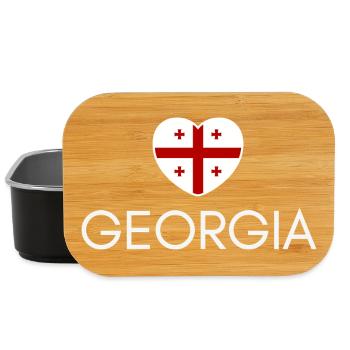 Herz mit Georgia-Flagge, ich liebe Georgia - Lunch Box - Schwarz - Vorne