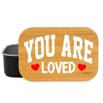 You Are Loved Herz Typografie - Lunch Box - Schwarz - Vorne