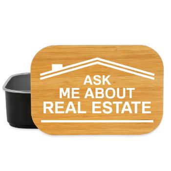 Ask me about real estate Funny Realtor Agent - Lunch Box - black - Front
