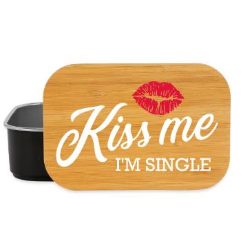 Küss mich, ich bin Single Lippenstift Küss Tee - Lunch Box - Schwarz - Vorne