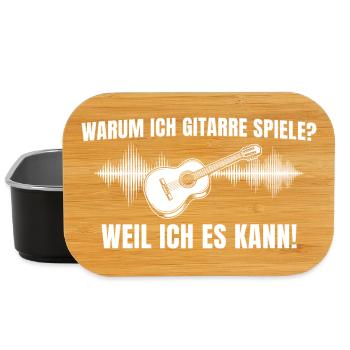 Gitarre Spruch – Warum ich spiele? Weil ich kann! - Lunch Box - Schwarz - Vorne