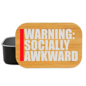 Warning Socially Awkward Funny Social Clumsy - Lunch Box - black - Front