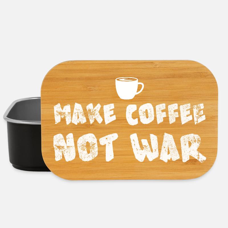 UMake Coffee Not War Lustiges Kaffeedesign - Lunch Box - Schwarz