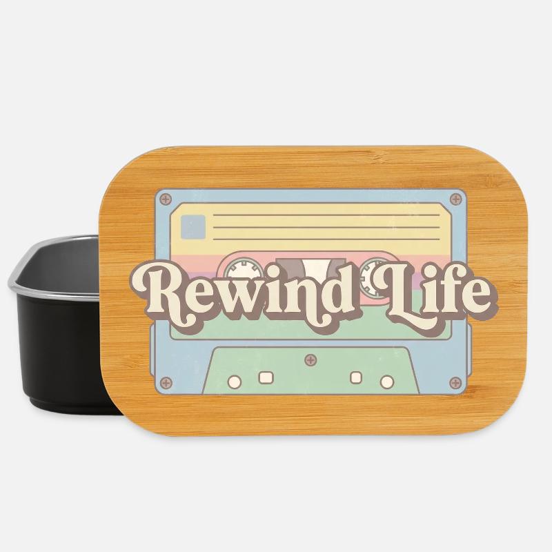 Cassette rétro Rewind Life - Boîte à goûter - noir