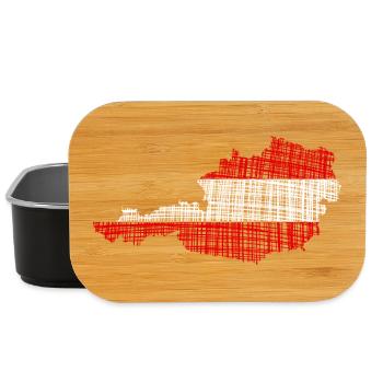 Austria Map Flag Art Austria Doodle - Lunch Box - black - Front