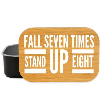 Fall Seven Stand Eight Quote White - Boîte à goûter - noir - Devant