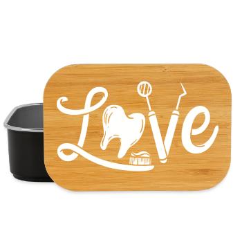 Dental Love: Heart, Tooth & Tools - Lunch Box - black - Front