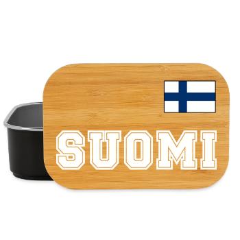 FINNLAND - SUOMI Trikot Look - Flagge auf Brust - Lunch Box - Schwarz - Vorne