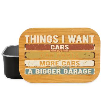 Vintage Garage Car Humor | Mecano Gift - Lunch Box - black - Front
