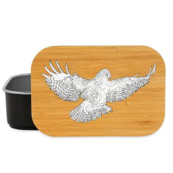 Art de silhouette de l’oiseau de proie en vol - Boîte à goûter - noir - Devant