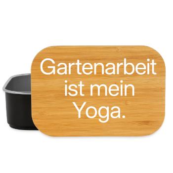Gartenarbeit ist mein Yoga Spruch Humor Gärtner - Lunch Box - Schwarz - Vorne