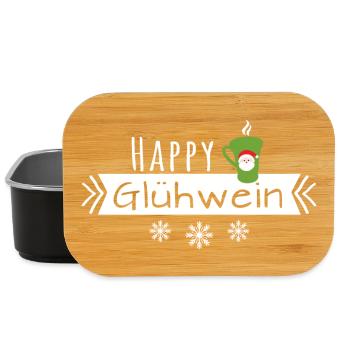 Happy Glühwein Glühweintasse Weihnachten - Lunch Box - Schwarz - Vorne