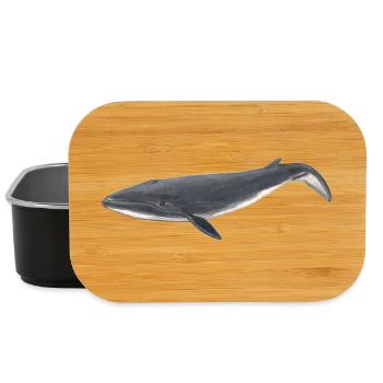 Baby Whale - Sei whale calf - bébé baleine - Lunch Box - black - Front