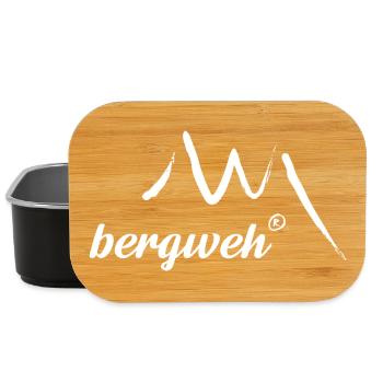 Bergweh Logo Weiß - Berge und W - Lunch Box - Schwarz - Vorne