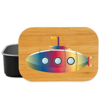 zauberhaftes farbenfrohes U-Boot mit Bullaugen - Lunch Box - Schwarz - Vorne