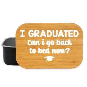 I Graduated Can I Go Back To Bed Now - Lunch Box - Schwarz - Vorne