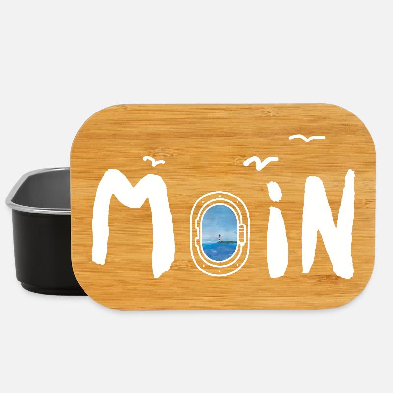 Moin Meer Leuchtturm Möwe - Lunch Box - Schwarz