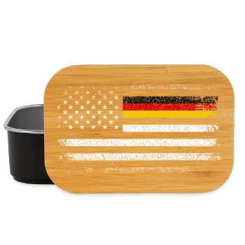 Distressed US German Flag Blend - Lunch Box - black - Front