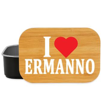 T-Shirt Ich liebe Ermanno T-Shirt Geschenkidee - Lunch Box - Schwarz - Vorne