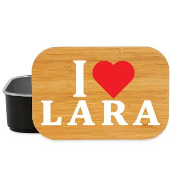 t-shirt I love Lara t-shirt gift idea - Lunch Box - black - Front
