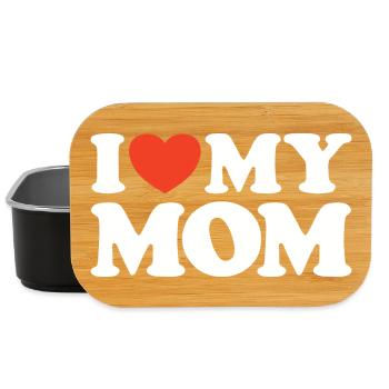 I love my Mom Herz Shirt - Lunch Box - Schwarz - Vorne