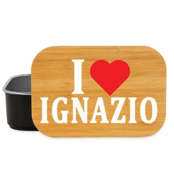 Name T-Shirt Ich liebe Ignazio T-Shirt Geschenkidee - Lunch Box - Schwarz - Vorne