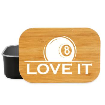 8 ball love it billard pool Verein Team Turnier - Lunch Box - Schwarz - Vorne