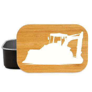 Excavator operator and construction equipment operator Silhouette – - Lunch Box - black - Front