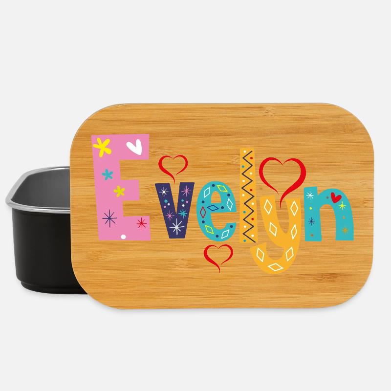 Nom personnalisé d’Evelyn - Boîte à goûter - noir