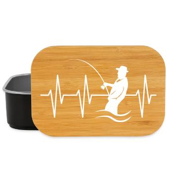 Heartbeat Angler Pulse Fishing Icon Fish Fish - Lunch Box - black - Front