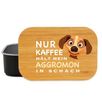 Lustiger Spruch, Kaffee hält Aggromon in Schach - Lunch Box - Schwarz - Vorne