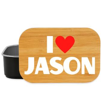 I love Jason Rotes Herz Romantischer Name Fan - Lunch Box - Schwarz - Vorne