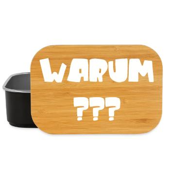 Warum? Lustige Fragen & Spruch mit Fragezeichen - Lunch Box - Schwarz - Vorne