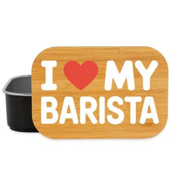 I Love My Barista Kaffee Liebhaber Barista Fan - Lunch Box - Schwarz - Vorne