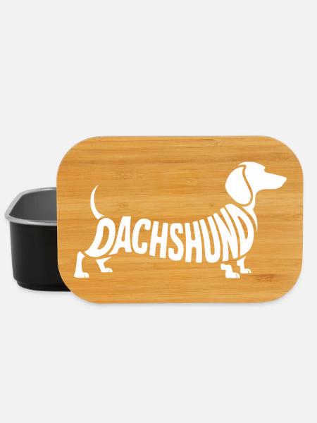 Dachshund Hund Silhouette Schriftzug - Lunch Box - Schwarz