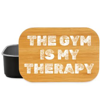 Gym Is My Therapy Grunge Fitness Spruch Sprüche - Lunch Box - black - Front