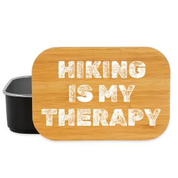 Hiking Is My Therapy Grunge Design Spruch - Lunch Box - Schwarz - Vorne