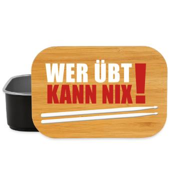wer übt kann nix - Lunch Box - Schwarz - Vorne
