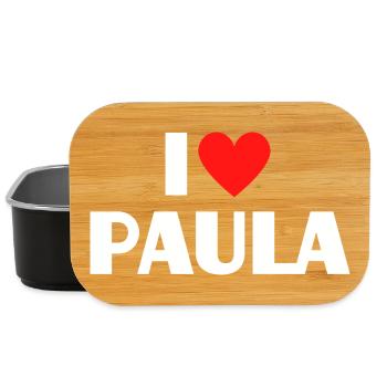 J’adore Paula Red Heart Déclaration rétro - Boîte à goûter - noir - Devant