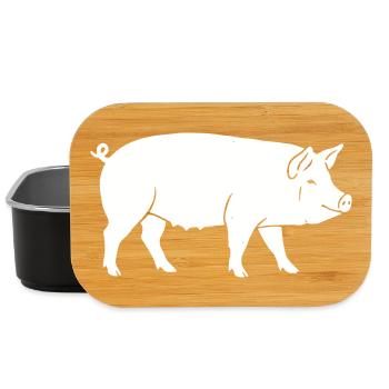Pig Silhouette Farm Clean Vector - Lunch Box - black - Front