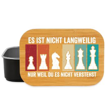 Retro Schach Figuren – Vintage Chess Design - Lunch Box - Schwarz - Vorne