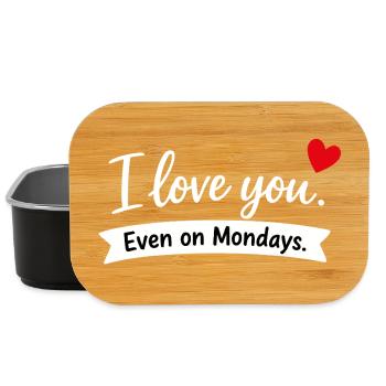 I Love You Even on Mondays - Lunch Box - Schwarz - Vorne
