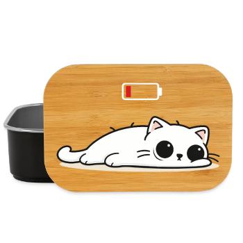 Batterie faible – Chat mignon en mode batterie sociale - Boîte à goûter - noir - Devant