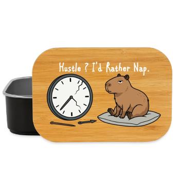 Capybara Nickerchen Humor Zerbrochene Uhr Weiß - Lunch Box - Schwarz - Vorne