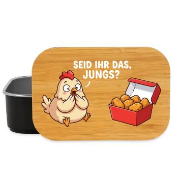 Seid ihr das Jungs Huhn Chicken Nuggets - Lunch Box - Schwarz - Vorne