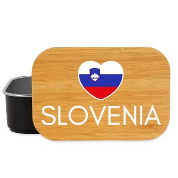 Cœur avec le drapeau slovène, j’aime la Slovénie - Boîte à goûter - noir - Devant
